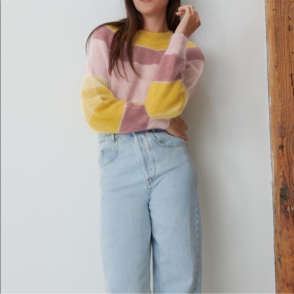 Isabel Marant Etoile Daniel Striped Mohair Blend multicolor pullover Sweater